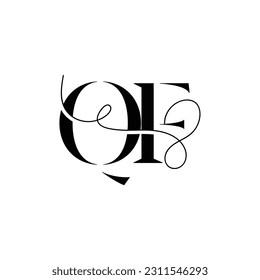 Initial letter QF logo design 