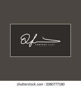 Initial Letter QF Logo - Hand Drawn Signature Logo