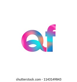 Initial Letter QF Logo Lowercase colorful design, Modern and Simple Logo Design.

