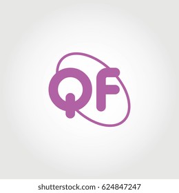 initial letter qf logo purple on white background