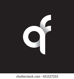 initial letter qf modern linked circle round lowercase logo white black background
