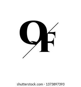 Initial Letter QF Monogram Sliced. Logo template isolated on white background