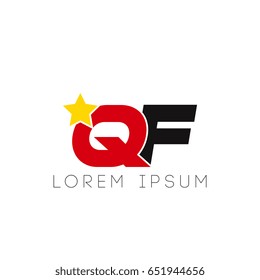 Initial letter qf yellow star logo red black