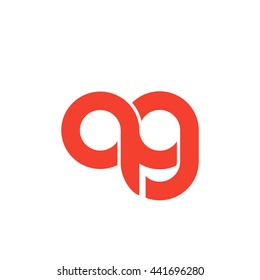 initial letter qg linked round lowercase logo red