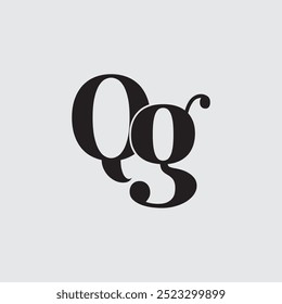 Initial letter Qg logo design