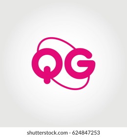 initial letter qg logo pink on white background