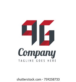 Initial Letter QG Logo With Ribbon Style
