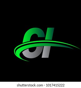 initial letter QG logotype company name colored green and black swoosh design. vector logo for business and company identity.