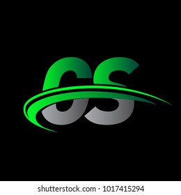 initial letter QG logotype company name colored green and black swoosh design. vector logo for business and company identity.