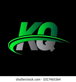 initial letter QG logotype company name colored green and black swoosh design. vector logo for business and company identity.