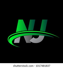 initial letter QG logotype company name colored green and black swoosh design. vector logo for business and company identity.