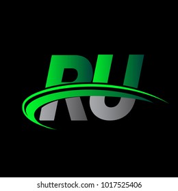 initial letter QG logotype company name colored green and black swoosh design. vector logo for business and company identity.