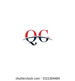 Initial letter QG, overlapping movement swoosh horizon logo company, logo symbol,logo design initial inspiration in red and dark blue color vector