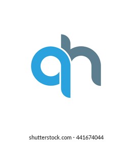 initial letter qh linked round lowercase logo blue