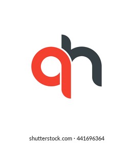 initial letter qh linked round lowercase logo red