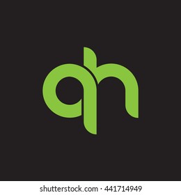 initial letter qh linked round lowercase logo green