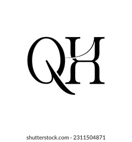 Initial letter QH logo design