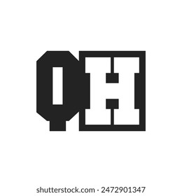 Initial Letter QH Logo Design Template. QH Logo
