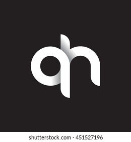 initial letter qh modern linked circle round lowercase logo white black background