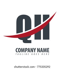 Initial Letter QH Overlapping Logo