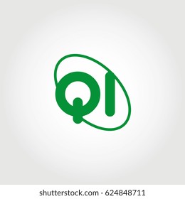 initial letter qi logo green on white background
