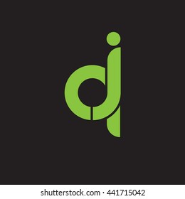 initial letter qj linked round lowercase logo green