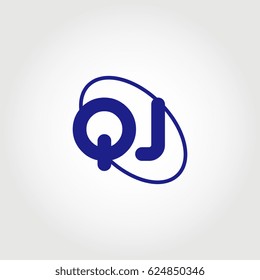 initial letter qj logo blue on white background