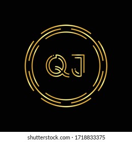 Initial Letter QJ Logo Design Vektorvorlage. Design des Digital Abstrakten Circle QJ Letter-Logos