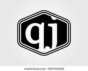 Initial letter qj lowercase logo minimalist black