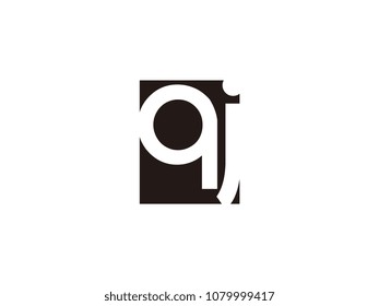 Initial letter qj lowercase logo black and white