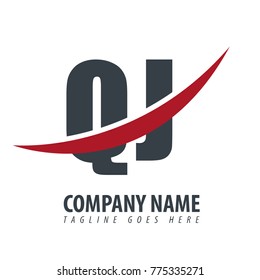 Initial Letter QJ Overlapping Logo