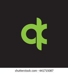 initial letter qk linked round lowercase logo green