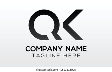 Letra inicial diseño del logotipo QK con plantilla moderna de vector de tipografía empresarial. Diseño de logotipo de letras QK aisladas y creativas