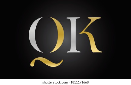 Initial letter QK logo design with modern business typography vector template. Creative isolated QK letter logo design