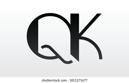 Letra inicial diseño del logotipo QK con plantilla moderna de vector de tipografía empresarial. Diseño de logotipo de letras QK aisladas y creativas