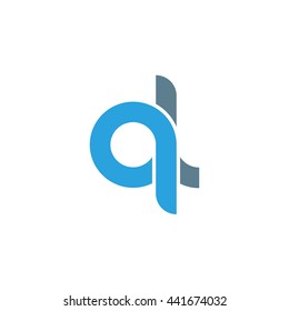 initial letter ql linked round lowercase logo blue