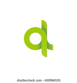 initial letter ql modern linked circle round lowercase logo green