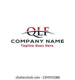 Initial letter QLF, overlapping movement swoosh horizon logo company design inspiration in red and dark blue color vector