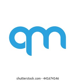 initial letter qm linked round lowercase logo blue