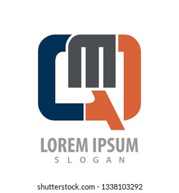 Initial letter QM logo concept design. Symbol graphic template element 