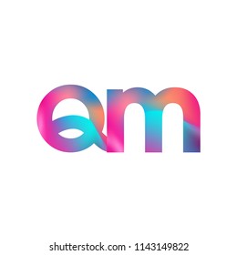 Initial Letter QM Logo Lowercase colorful design, Modern and Simple Logo Design.

