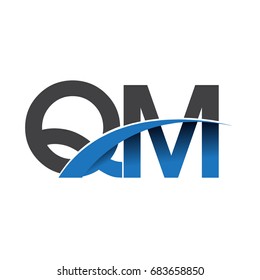 initial letter QM logotype company name colored blue and grey swoosh design. vector logo for business and company identity.
