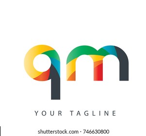 Initial Letter QM Rounded Design Logo