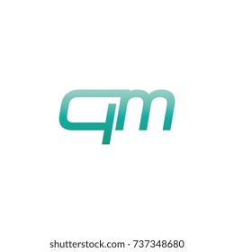initial letter qm thin logo design