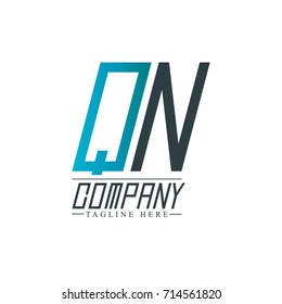 Initial Letter QN Design Logo Template