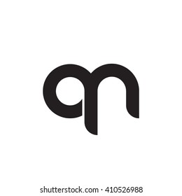 initial letter qn linked round lowercase monogram logo black