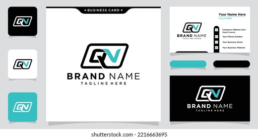 Initial Letter QN logo design template with business card design