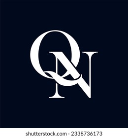 Initial letter QN logo template with luxury vintage illustration in flat design monogram symbol