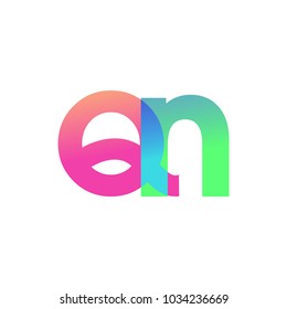 Initial Letter QN Lowercase Logo green, pink and Blue, Modern and Simple Logo Design.