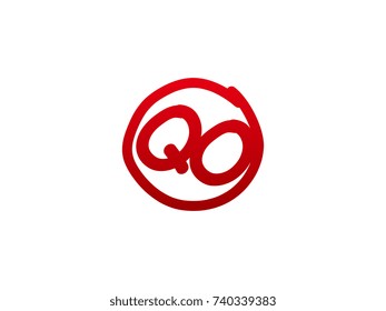 The initial letter QO handwritten logo
